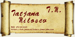 Tatjana Milošev vizit kartica